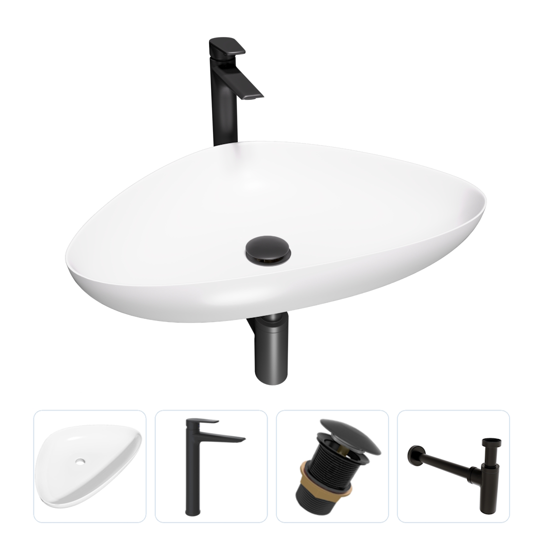 

Комплект Teymi 4 в 1: раковина Ellie 60 + смеситель + донный клапан + сифон F13165, Белый, Ellie F13165