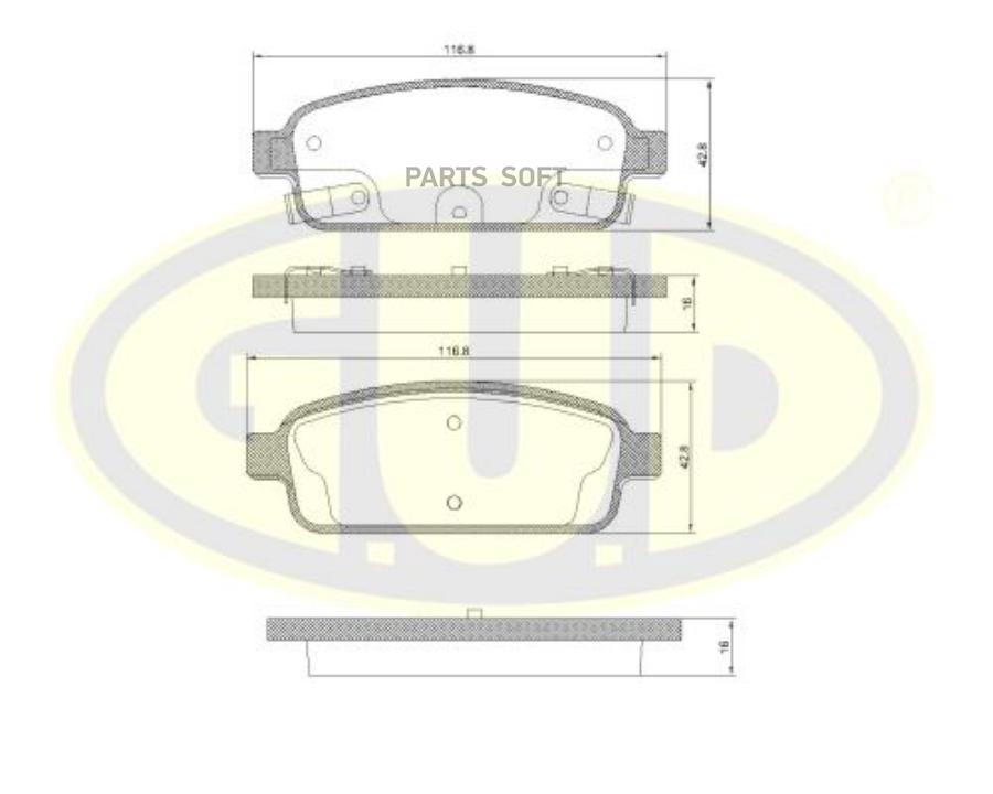 Тормозные колодки G.U.D. задние GBP880156