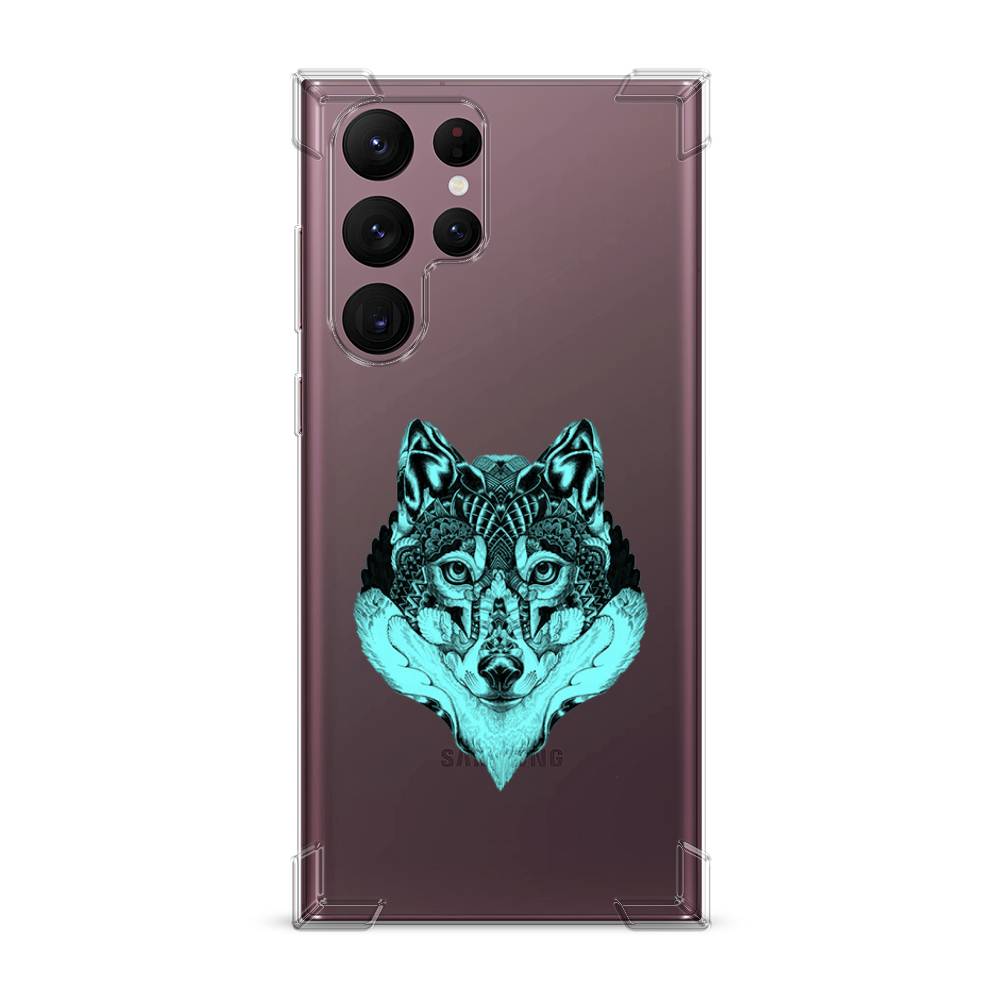 

Чехол Awog на Samsung Galaxy S22 Ultra / Самсунг S22 Ultra "Бирюзовый волк", Голубой;черный, 2104051-1