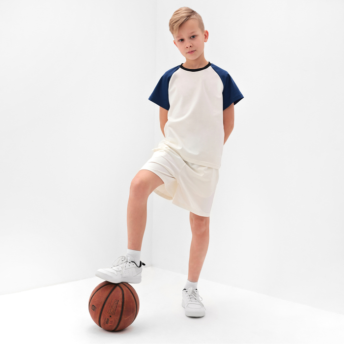 Костюм повседневный детский MINAKU Basic Line KIDS, экрю синий, 134