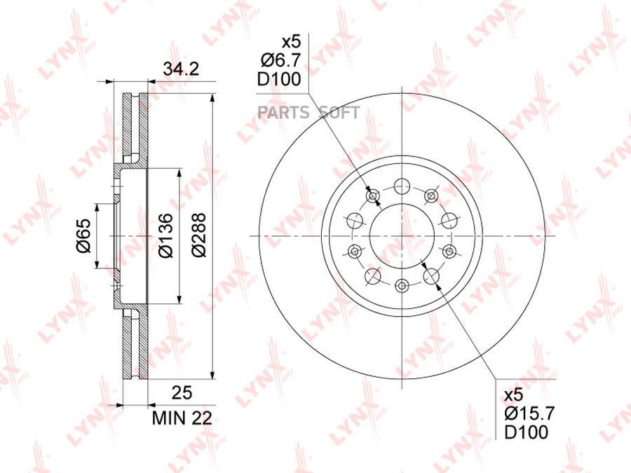 Тормозной диск LYNXauto bn1234
