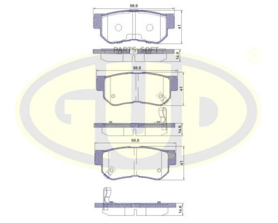 Тормозные колодки G.U.D. задние GBP880157