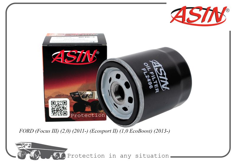 

Фильтр масляный 5015485 ASIN.FL2496 дляFORD Focus III 2,0 11- Ecosport II 1,0 EcoBoost