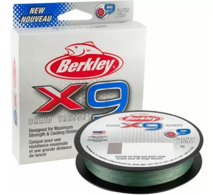 Плетеный шнур для рыбалки Berkley X9 Braid Low Vis Green 300m 0.35mm 36.3kg