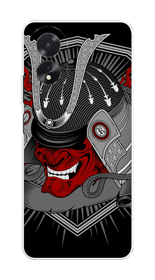 

Чехол на Oppo A18 "Красная маска самурая", Белый;красный;черный, 2515450-1