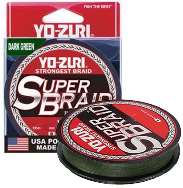 Плетеный шнур для рыбалки YO Zuri PE SUPERBRAID 150YDS Dark Green 10Lbs (0.15mm)