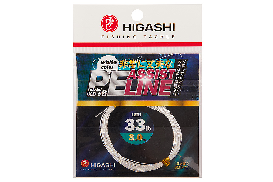 Поводковый материал для рыбалки HIGASHI Assist PE Line KD #6 White 33lb 3м