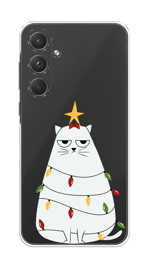 

Чехол на Samsung Galaxy A55 5G "Котик в гирлянде", Белый;красный;желтый, 2109450-1