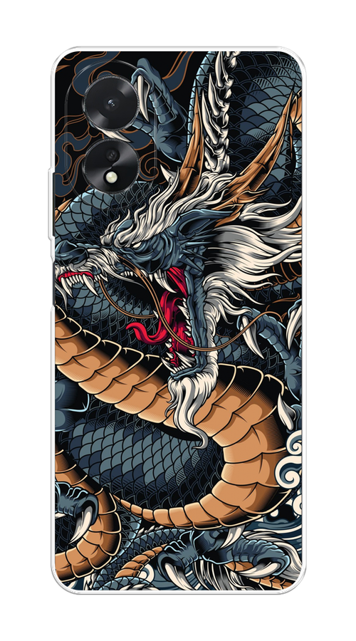 

Чехол на Oppo A18 "Japanese Dragon", Коричневый;черный;синий, 2515450-1