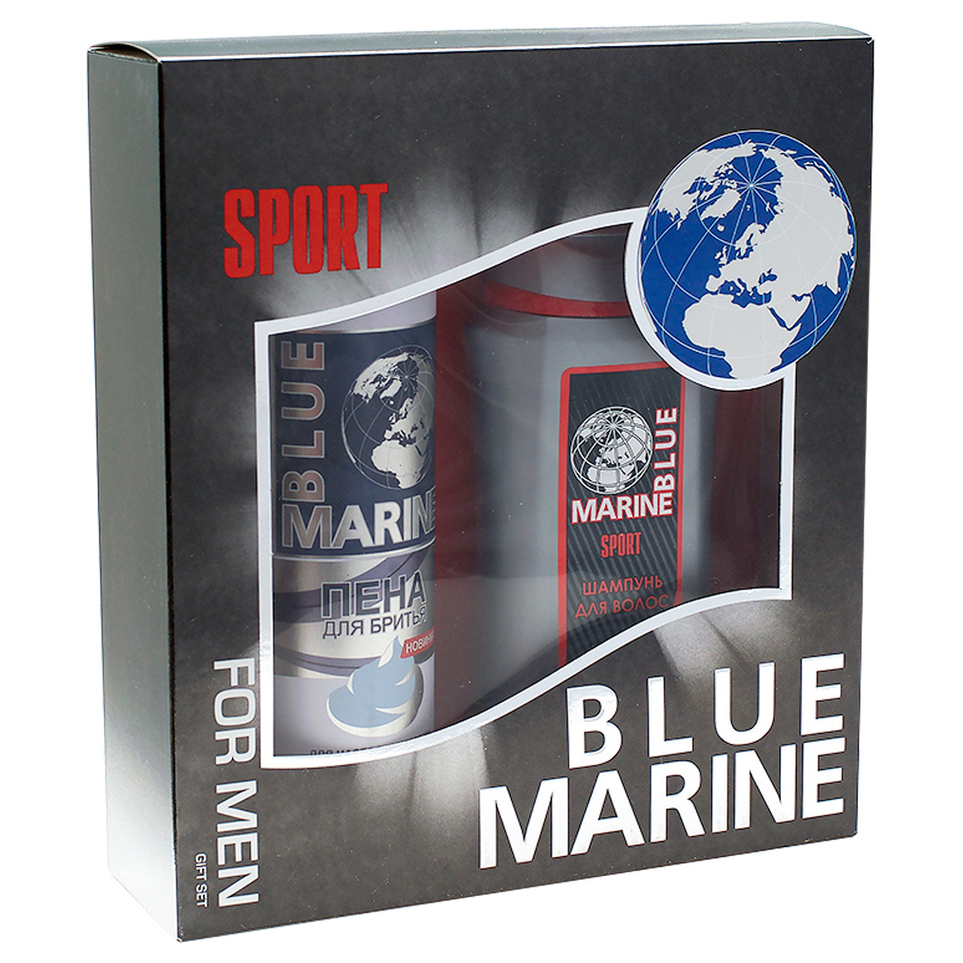 Набор мужской Festiva Blue Marine Sport Шампунь для волос 250мл и Пена для бритья 200мл клоран с экстр василька шампунь д светлых и седых волос 200мл