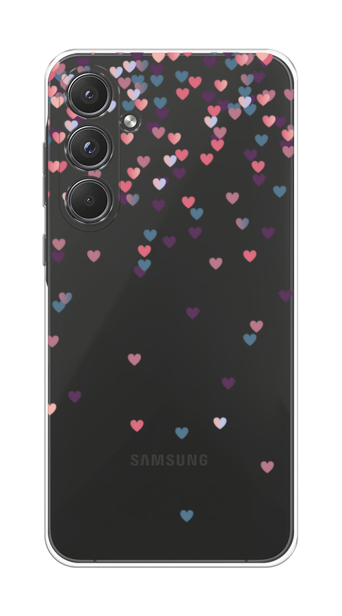 

Чехол на Samsung Galaxy A55 5G "Посыпка сердечки", Розовый;фиолетовый, 2109450-1