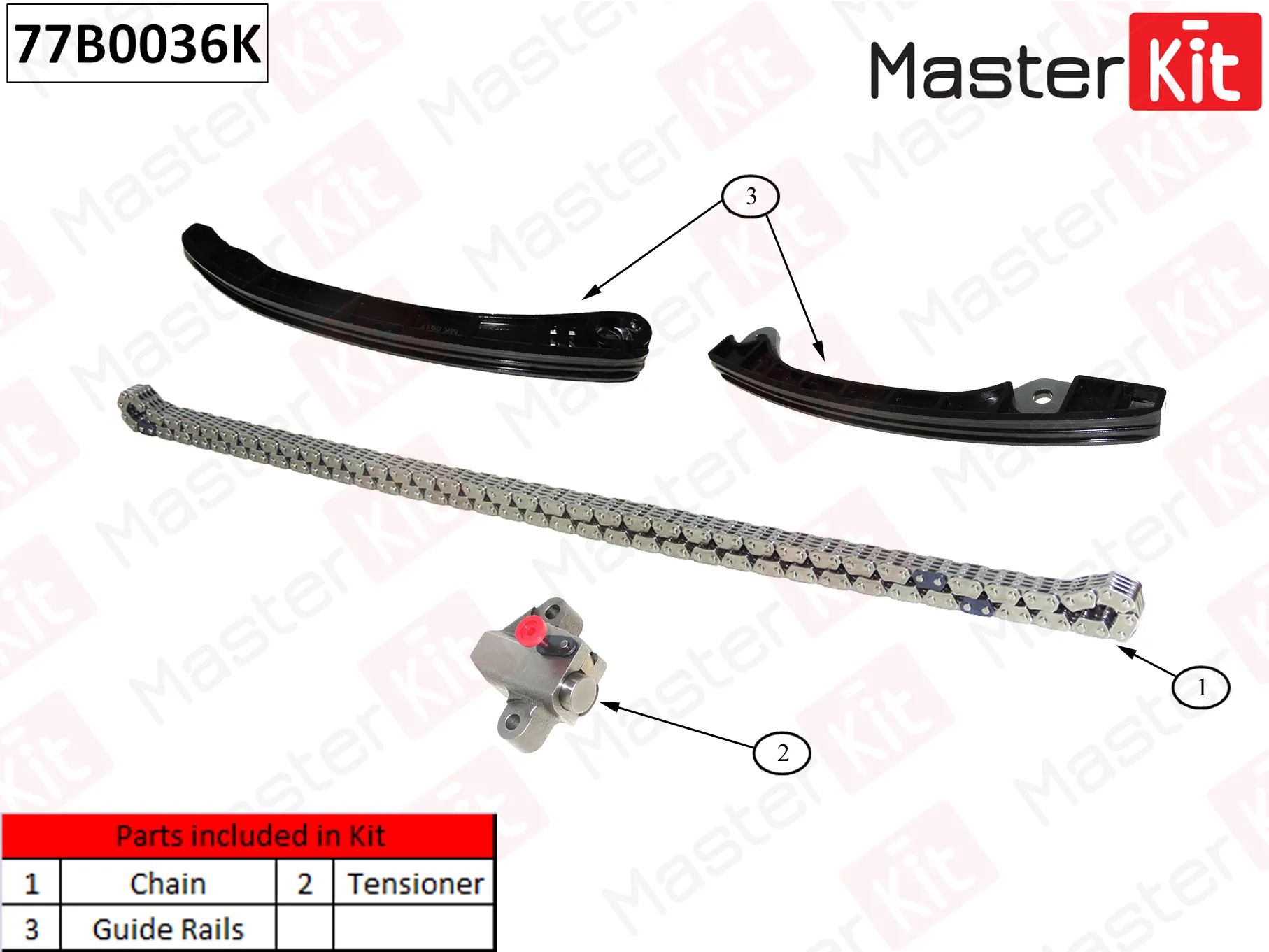 

Комплект Цепи Грм (Без Звездочек) Nissan Almera IiJukeNoteQashqai +2 ITiida Hr16 Masterkit