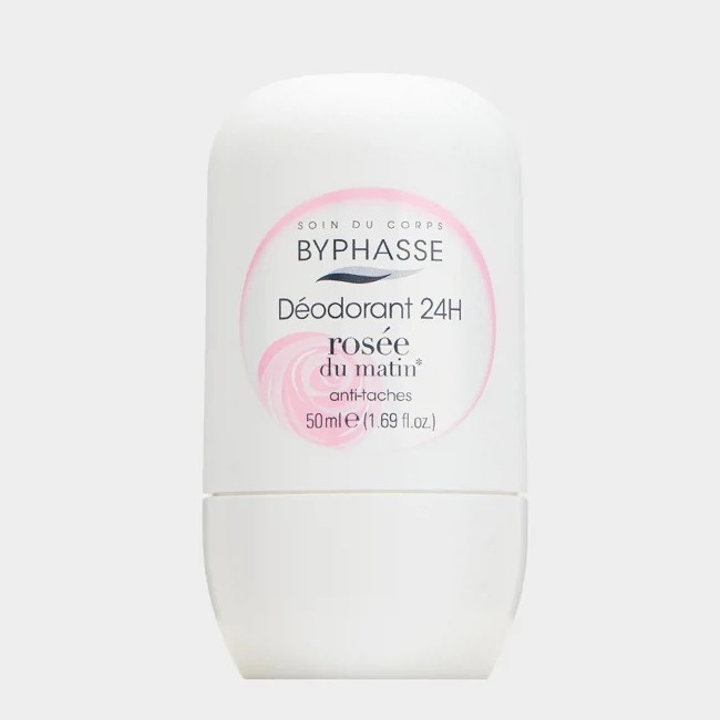 Дезодорант роликовый Byphasse Rosee Du Matin с аминокислотами шёлка, для женщин, 48ч, 50мл