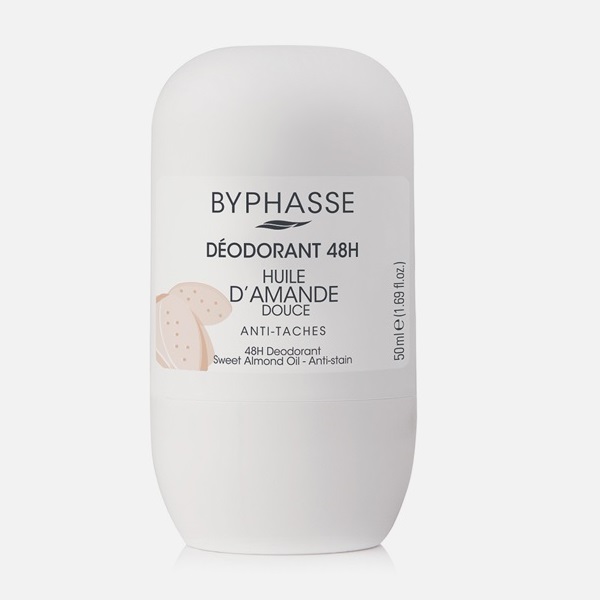 Дезодорант роликовый Byphasse Sweet Almond Oil с экстрактом миндаля, для женщин, 48ч, 50мл дезодорант роликовый amalfi infiniti 50мл