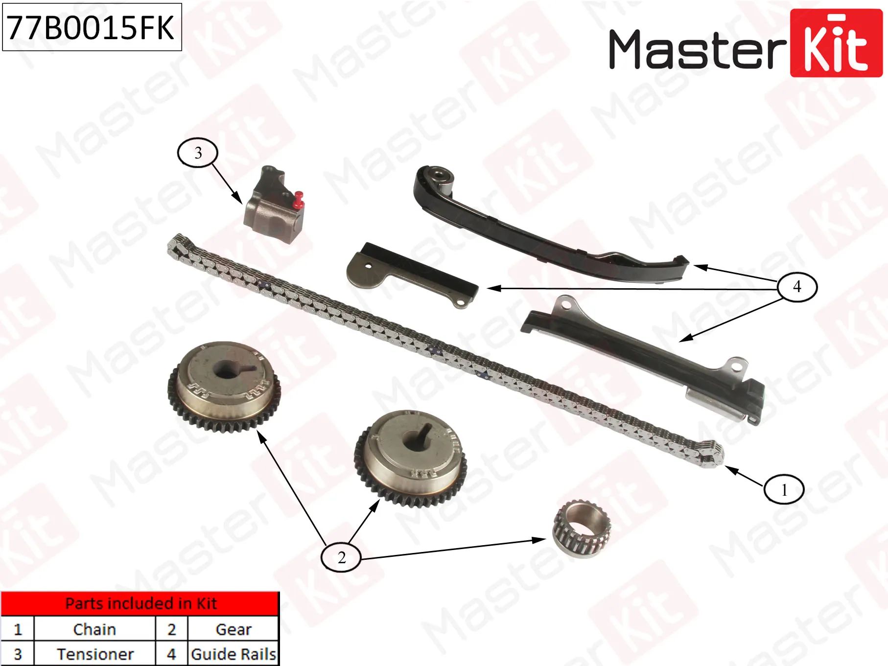 

Комплект Цепи Грм Nissan-AlmeraTino 1.5i-1.8i 16v Qg15Qg18de 00 77b0015fk MasterKit арт. 7