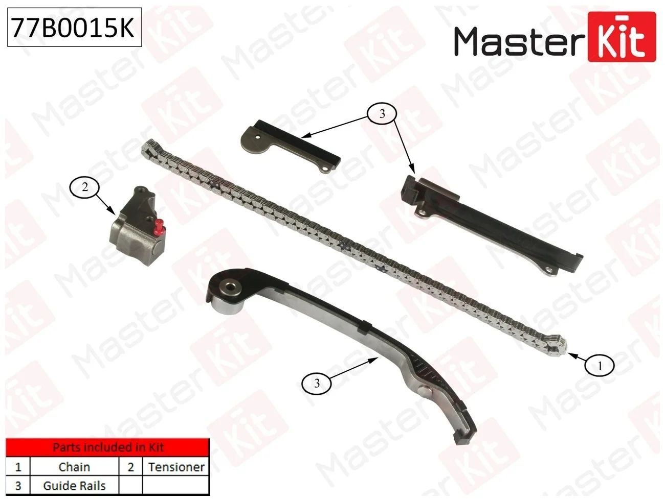 

Комплект Цепи Грм Nissanalmeratino 1.5i-1.8i 16v Qg15qg18de 00 Без Звездочек MasterKit арт