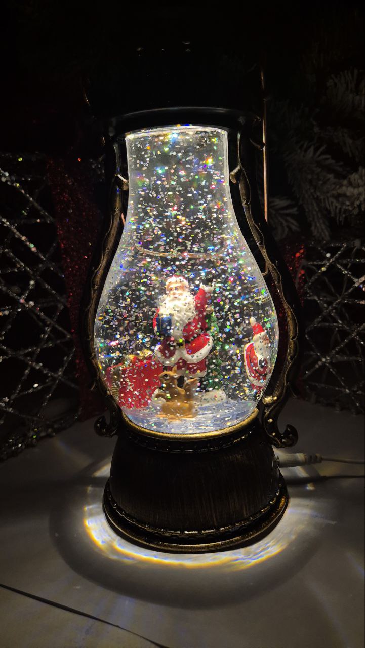 

Новогодний фонарь Merry Christmas Дед Мороз машет рукой 11х13.5х29 см