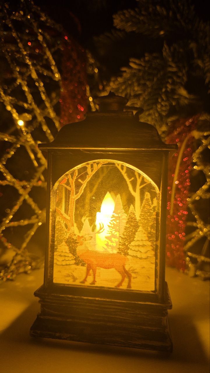 

Новогодний фонарь Merry Christmas LKQ002 Олень бронзовый