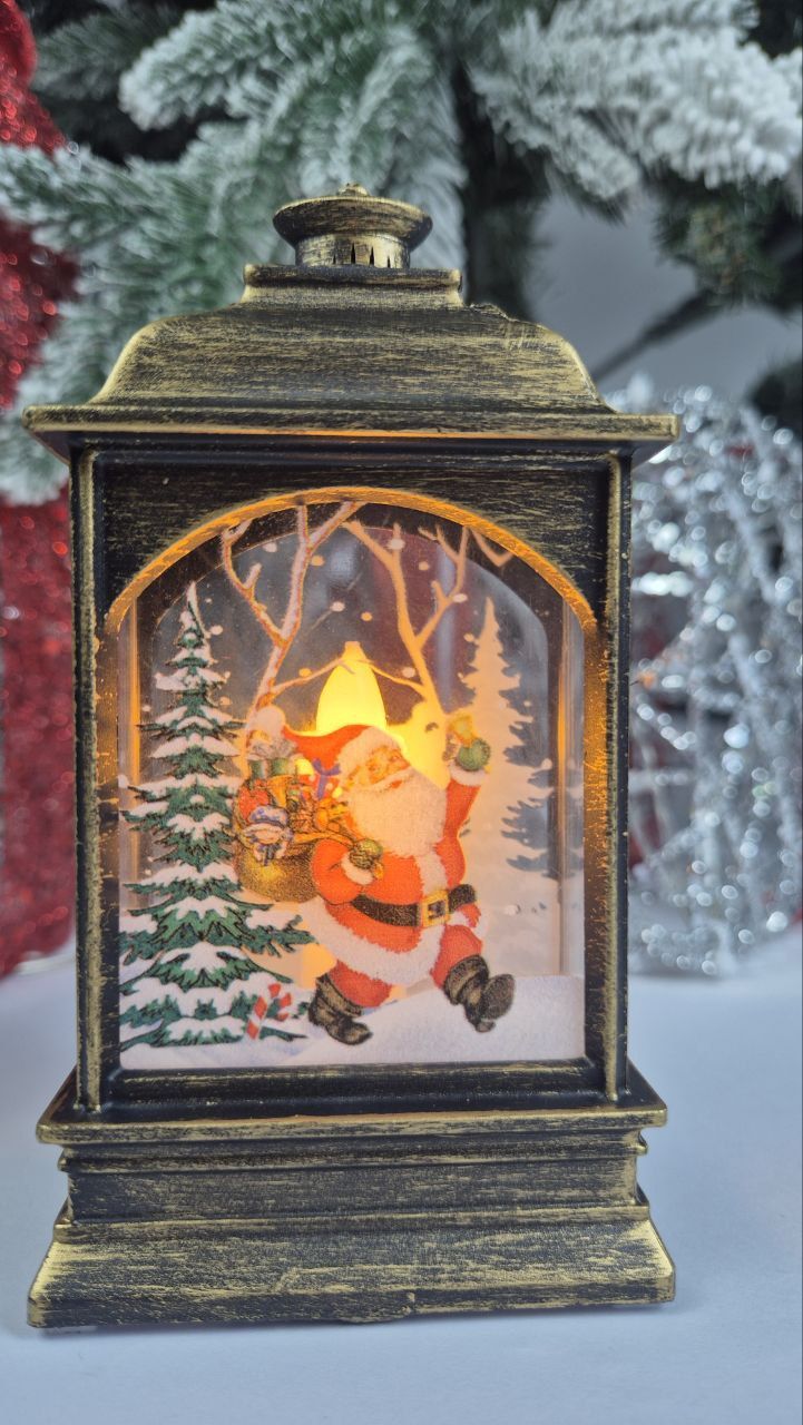 

Новогодний фонарь Merry Christmas LKQ002 Дед Мороз несет подарки 18827
