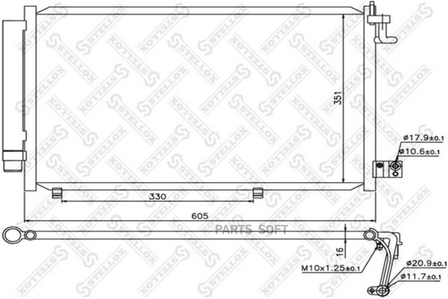 

STELLOX 1045697SX 10-45697-SX радиатор кондиционера Ford Fiesta 1.25-1.6