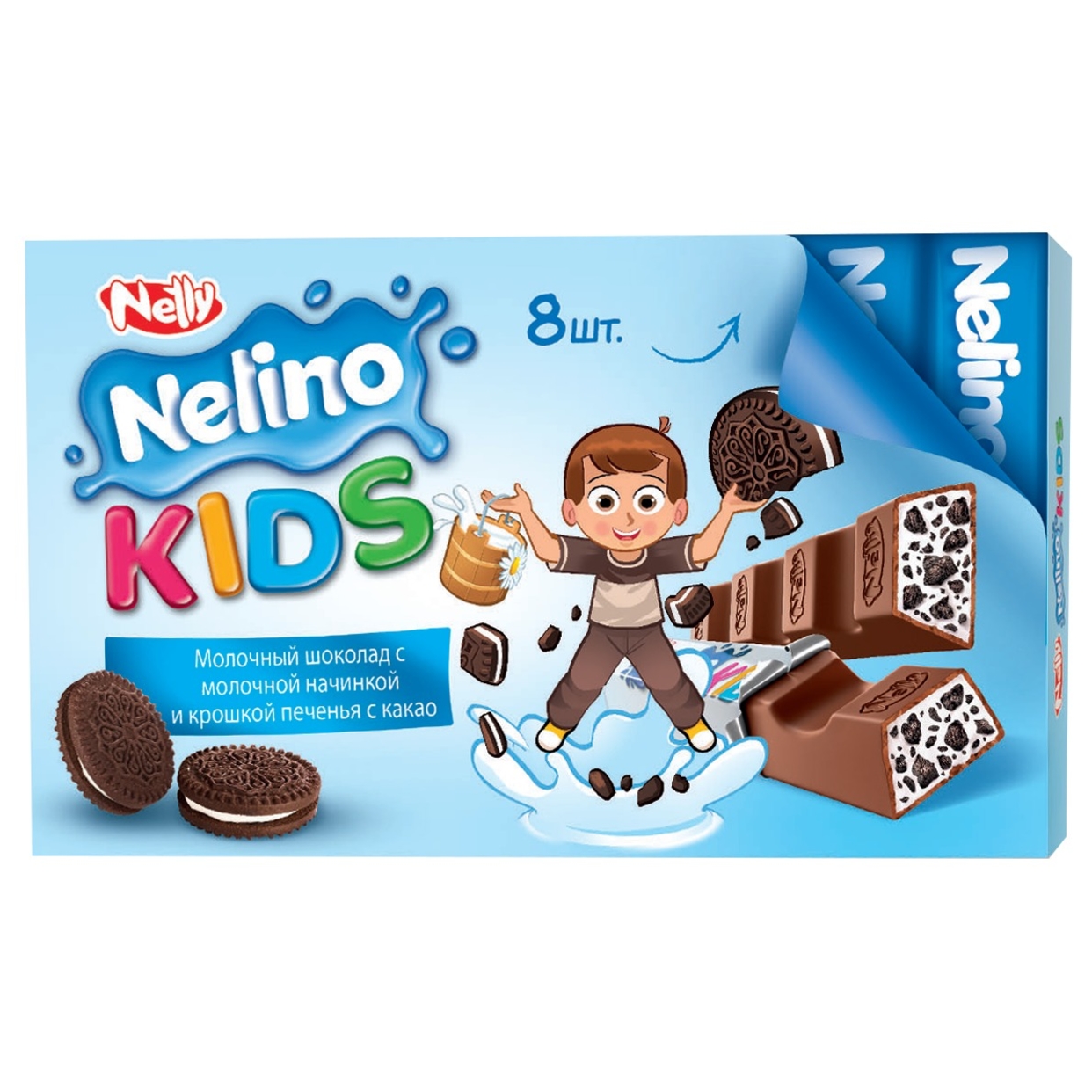 фото Шоколад nelly nelino kids с крошкой печенья 85 г