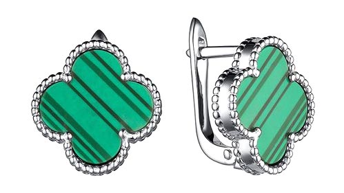 

Серьги из серебра с малахитом искусственным Dewi 903022623-dv, 903022623-dv