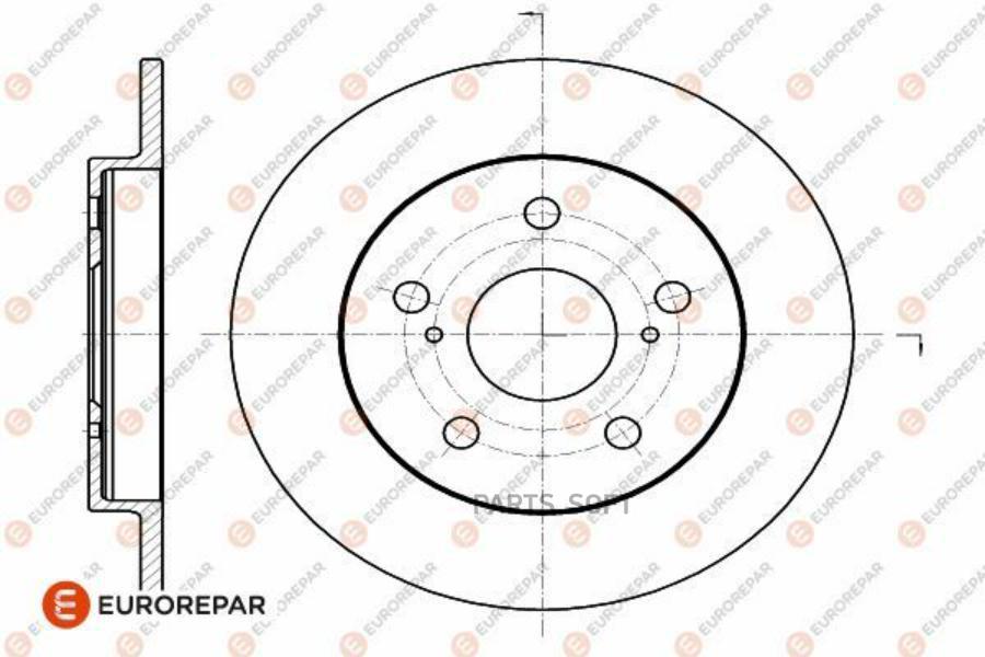 

EUROREPAR 1642770380 Диск тормозной TOYOTA AURIS ( E15 ) 1.33 Dual-VVTi 06 , rear, D=259mm