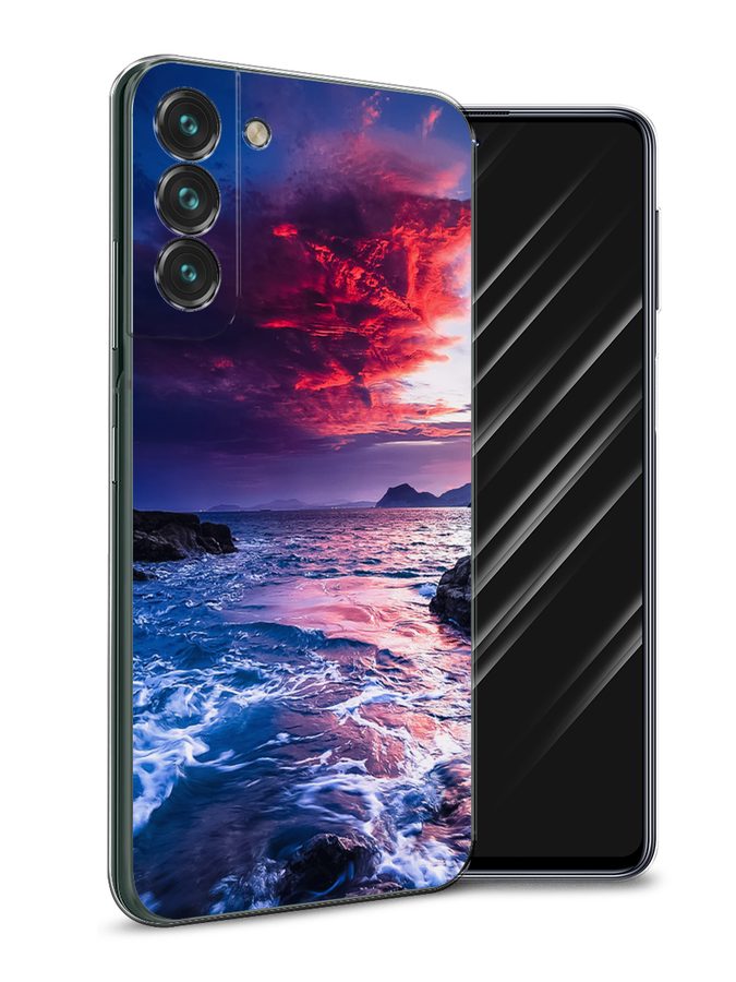 

Чехол Awog на Samsung Galaxy S22 + / Самсунг S22 + "Волны 1", Розовый;синий, 2103950-4