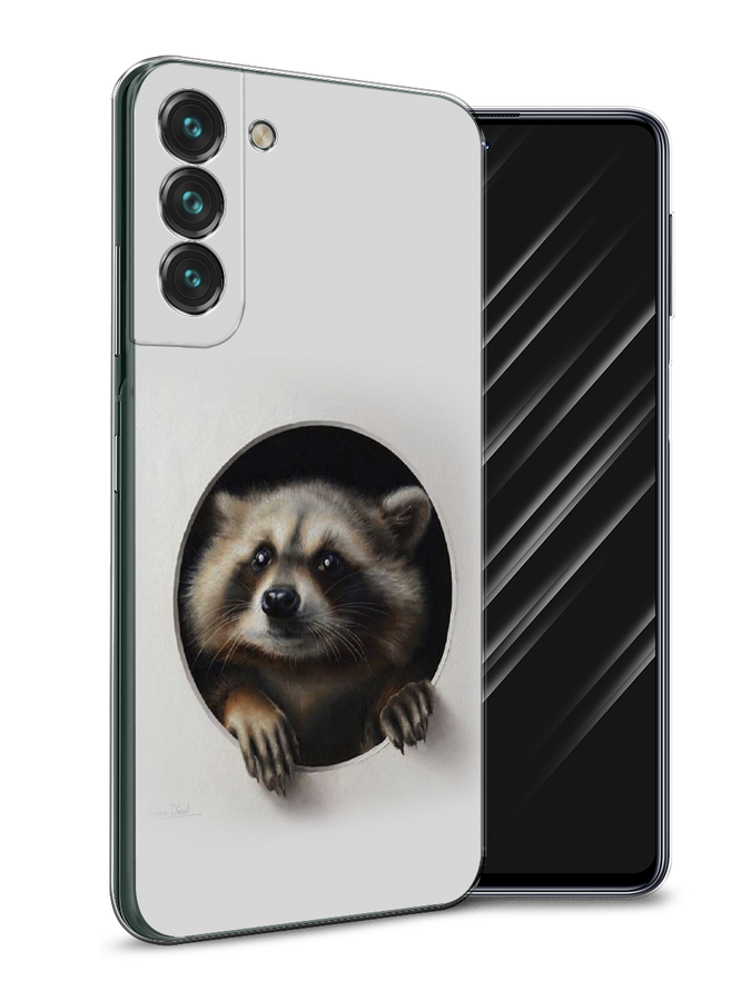 

Чехол Awog на Samsung Galaxy S22 + / Самсунг S22 + "Любопытный енот", Коричневый;черный;белый, 2103950-1