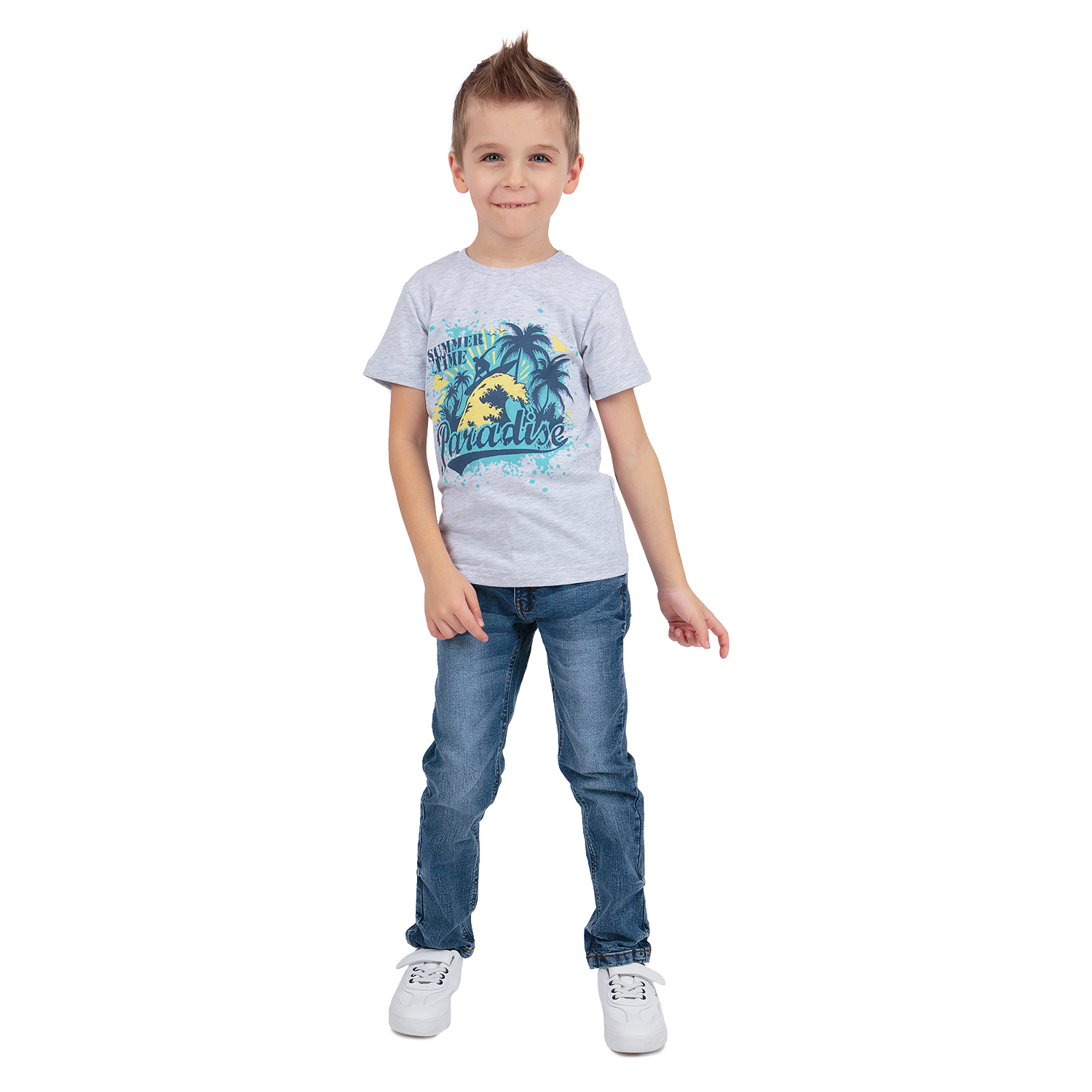 

Футболка Leader Kids Лови волну серый р.122, GL001057345