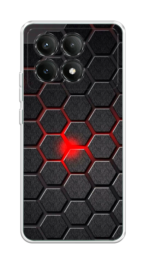 

Чехол на Poco X6 PRO 5G "Соты красные", Красный;черный;серый, 320950-1