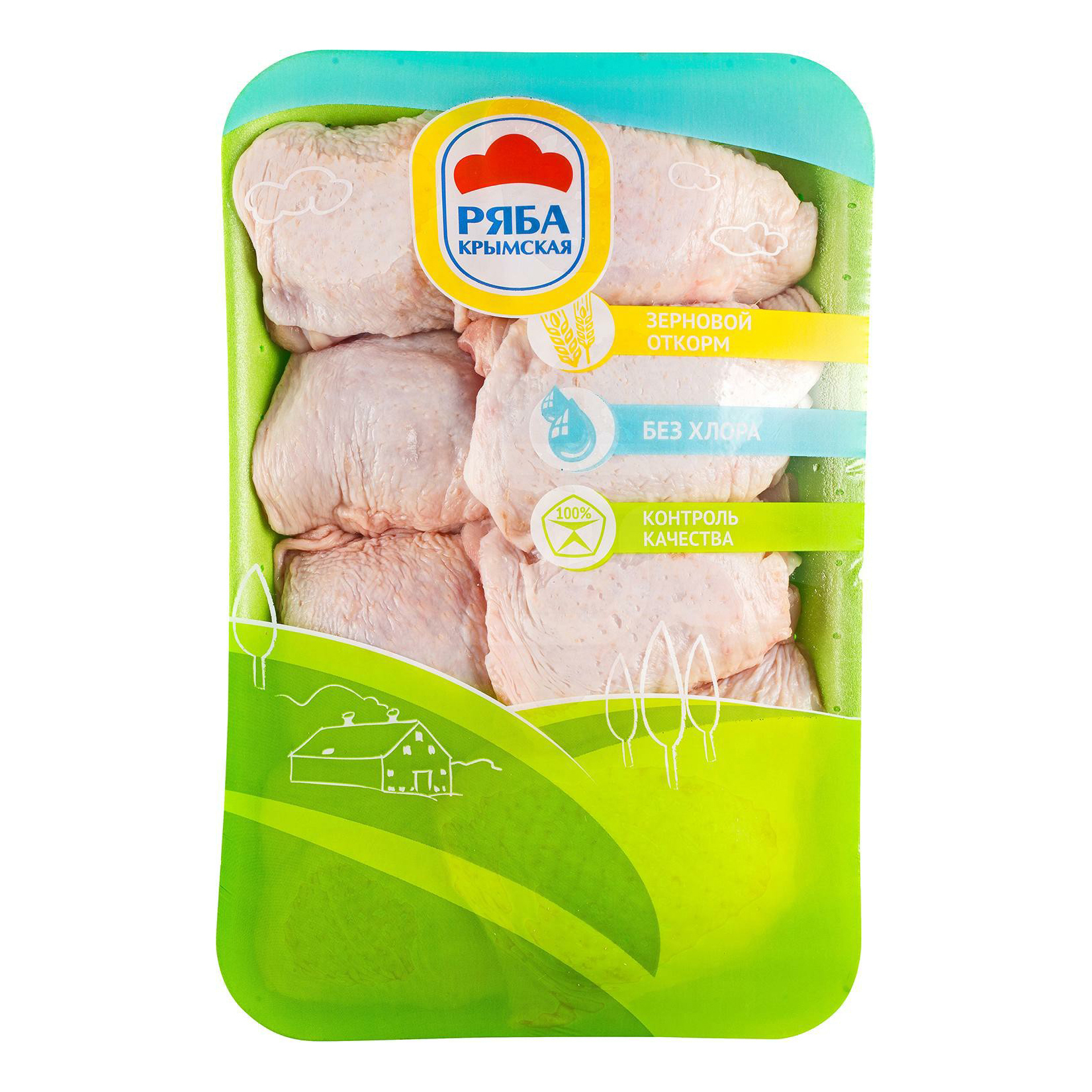 

Бедро куриное с кожей Ряба Крымская охлажденное +-900 г