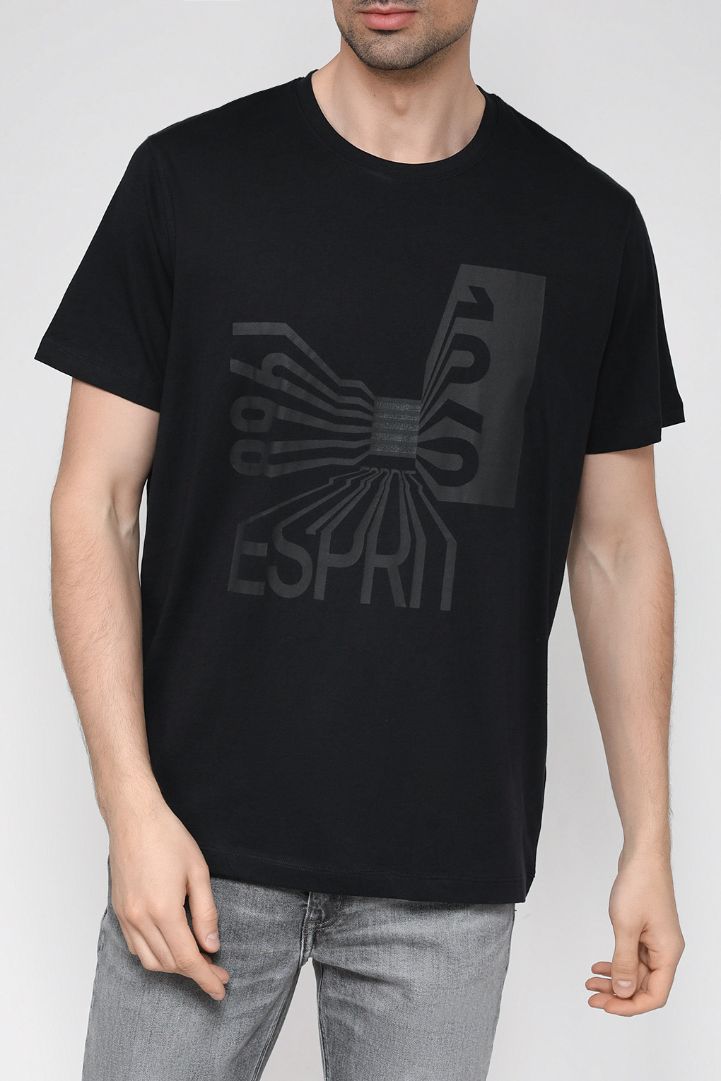 

Футболка мужская Esprit Casual 033EE2K303 черная S, Черный, 033EE2K303