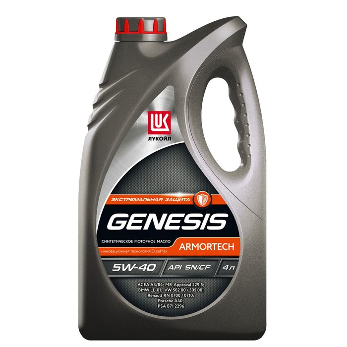 

Моторное масло Лукойл Genesis Armortech 5W-40, API SN/CF, синтетическое, 4 л 3148675