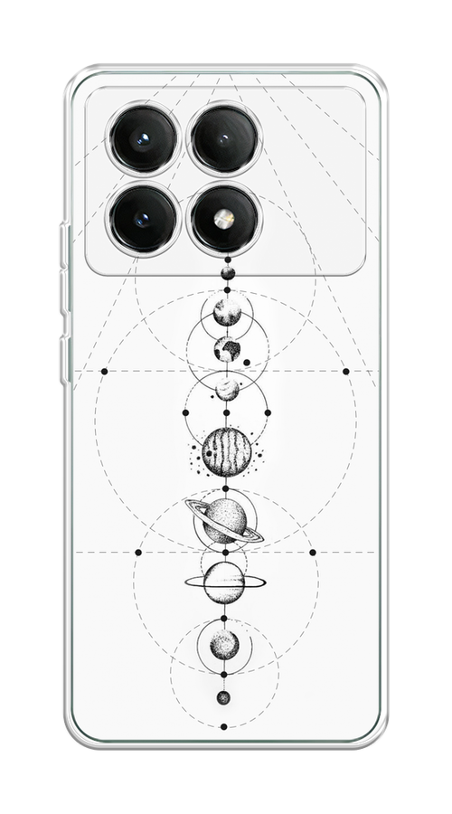 

Чехол на Poco X6 PRO 5G "Парад планет", Серый, 320950-1