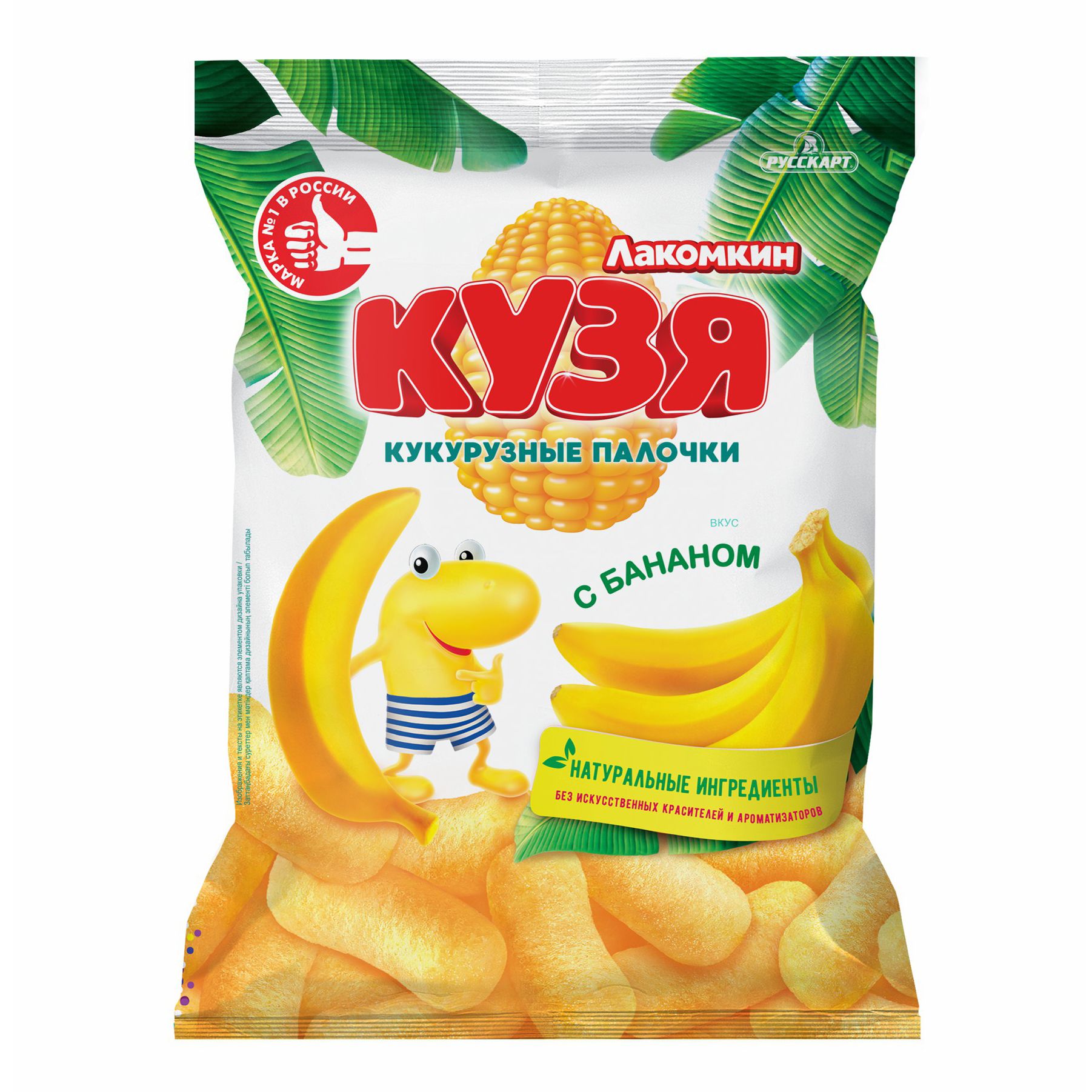 Кукурузные палочки Кузя Лакомкин банан 50 г