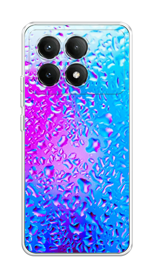 

Чехол на Poco X6 PRO 5G "Капли на стекле", Бирюзовый;розовый, 320950-1