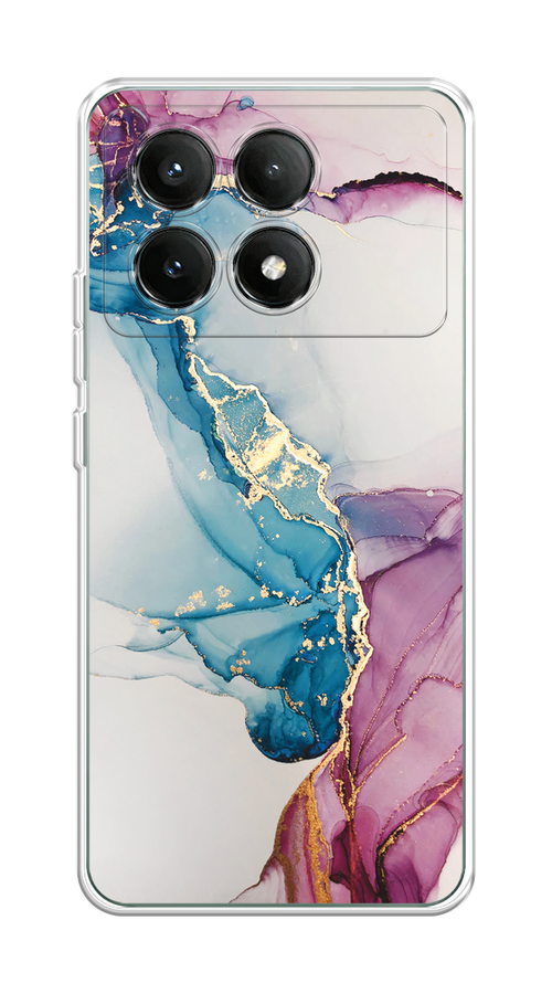 

Чехол на Poco X6 PRO 5G "Розовые разводы рисунок", Синий;розовый;золотистый, 320950-1