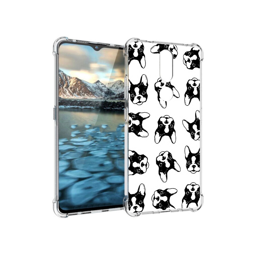 

Чехол MyPads Tocco для Nokia 2.4 черно белые собачки (PT227049.107.683), Прозрачный, Tocco