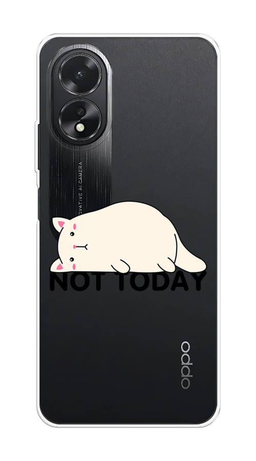 

Чехол на Oppo A18 "Cat not today", Белый;розовый;черный, 2515450-1