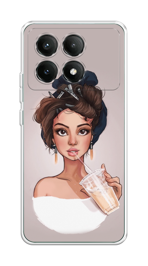 

Чехол на Poco X6 PRO 5G "Девушка с фраппе", Серый, 320950-1