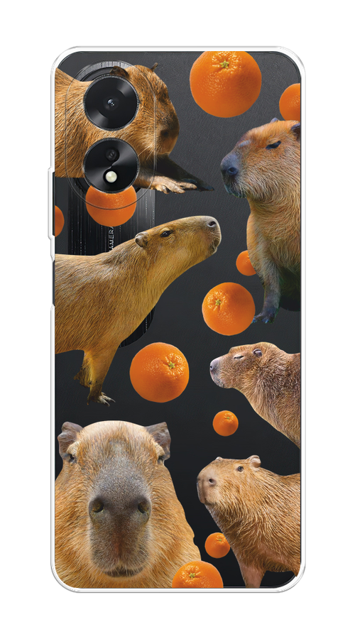 

Чехол на Oppo A18 "Капибара и апельсины", Бежевый;оранжевый, 2515450-1