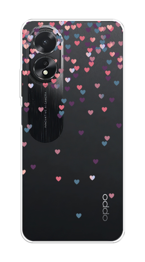 

Чехол на Oppo A18 "Посыпка сердечки", Розовый;фиолетовый, 2515450-1