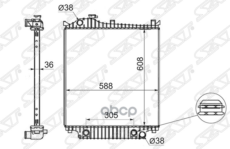 фото Радиатор ford explorer 07- fd0007-09 sat арт. fd0007-09