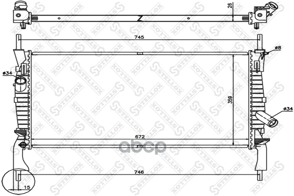 фото Радиатор ford transit 2.2tdci/2.4tdci 06> stellox арт. 1026751sx