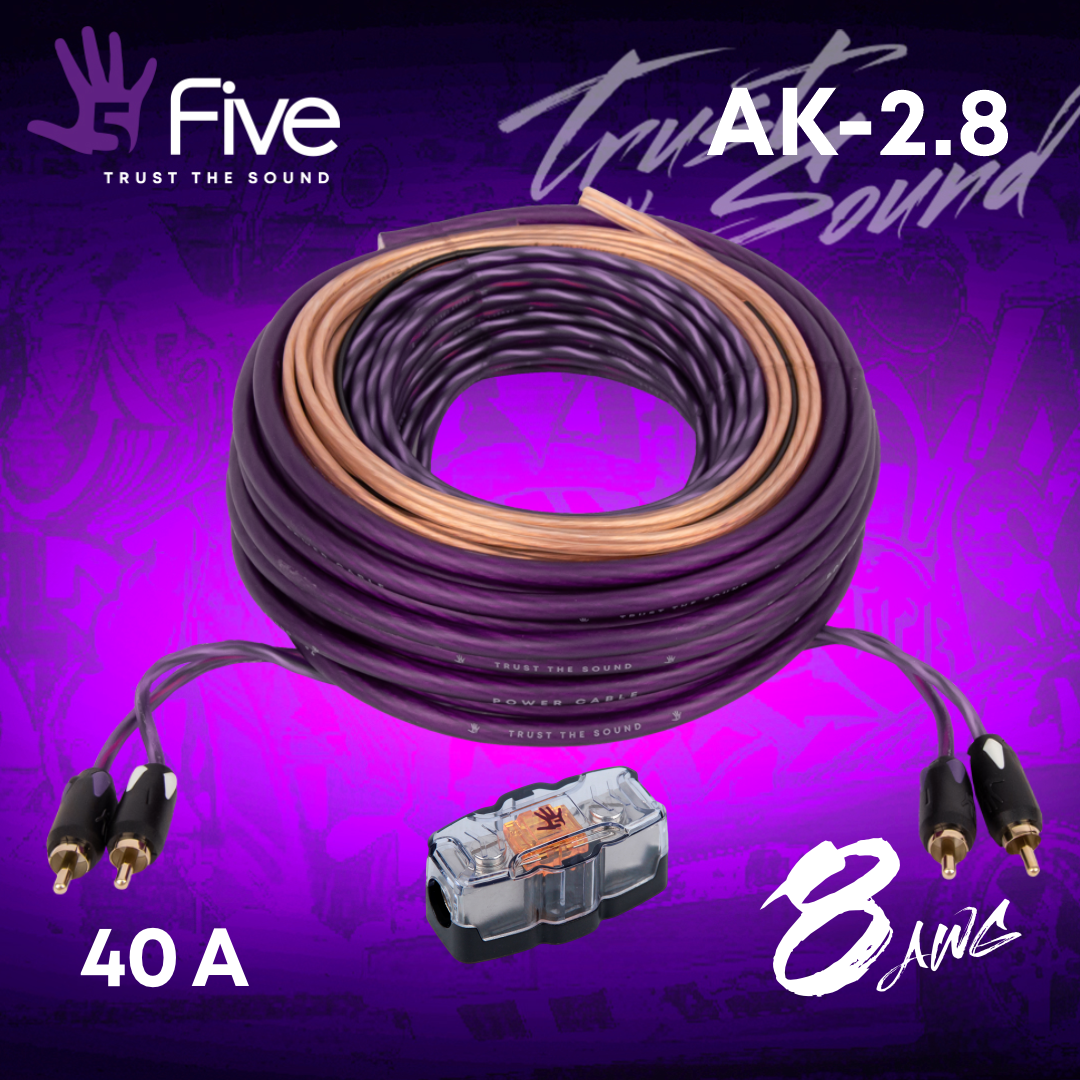 Установочный комплек FIVE AK-2.8 (для 2-кан усилителя 8AWG)