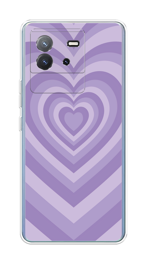 

Чехол на Vivo T2 4G "Violet heart latte", Фиолетовый, 269550-1