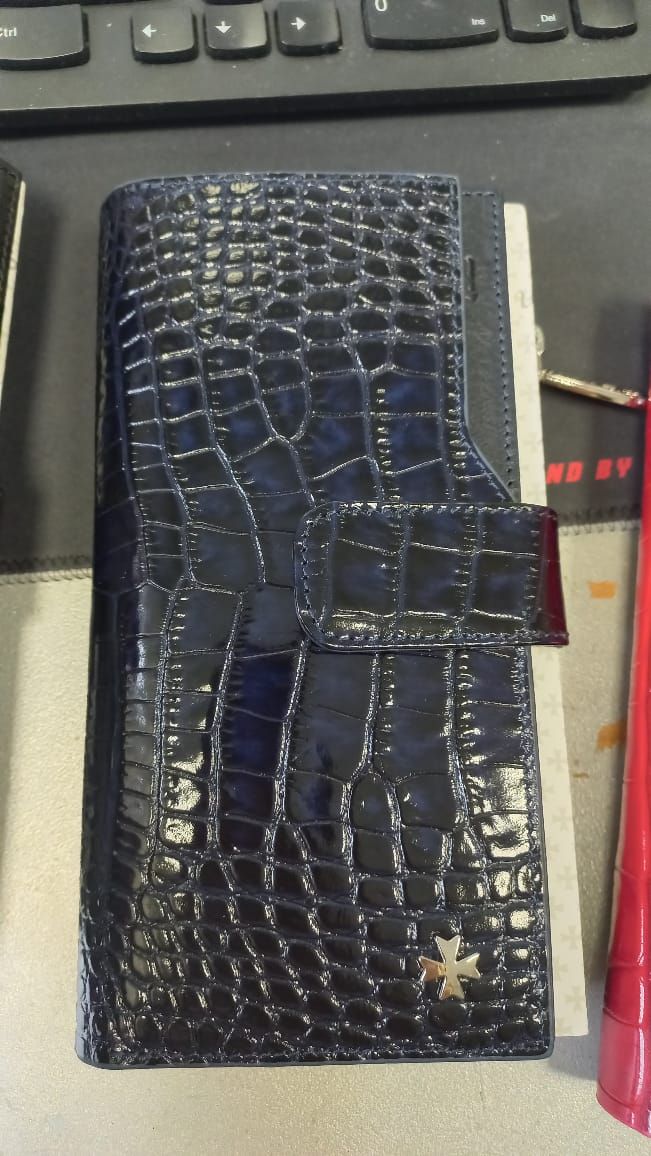 

Кошелек унисекс Narvin 9686-N.Croco d.blue, Синий, 9686-N.Croco