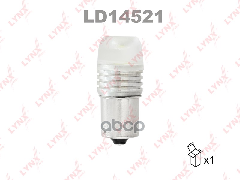 фото Лампа светодиодная 12v p21w 21w ba15s 12000k lynxauto led 1 шт. картон s25 ld14521 lynxaut