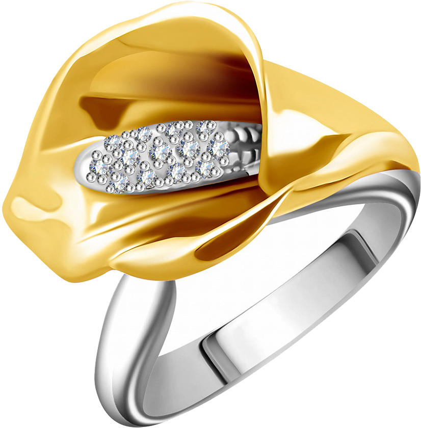 Кольцо из белого золота с бриллиантом р. 17 Альдзена K-14021